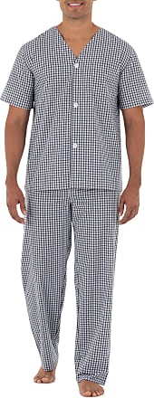 Fruit of the Loom Big Mens Short Sleeve Long Leg Pant Print Pajama