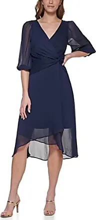 Plus Size Women Summer Holiday Empire Waist Midi Wrap Dress with Pocket  Petal Sleeve Scoop Neck(KEL6010,14,Nblue) at  Women's Clothing store