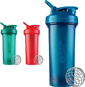 BlenderBottle ProStak 22 oz Blue Cyan Shaker Cup with 2