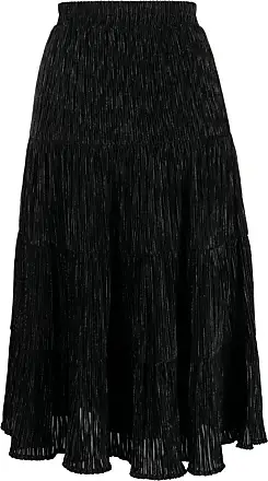 Jersey Metallic Pleated Skirt - Black Sparkle