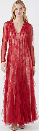Bcbgmaxazria Womens Aleks Ruffle Evening Gown in Scarlet, Medium, 100% Polyester