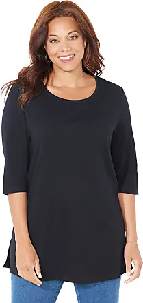 Catherines Women's Plus Size Suprema 3/4 Sleeve V-Neck Tee