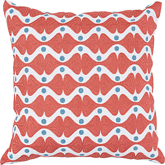 Red and Beige Benjara Handwoven Fabric Throw Geometric Pattern 