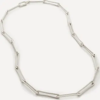 Monica Vinader Silver Long Fine Beaded Chain