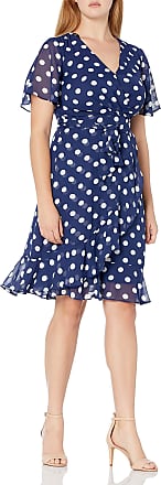 Jessica Howard Womens Butterfly Sleeve Dress with Tie Waist, Navy/White, 12