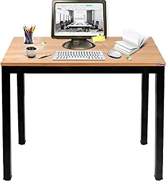 Need Folding Desk Small Desk 31 1/2 No Assembly Foldable Computer Desk for  Small Space/Home Office/Dormitory,Teak&Black Frame