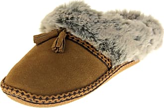 Dunlop Mule Knitted Fur Lined Womens Agace Slip On Winter Slippers UK 3-8 