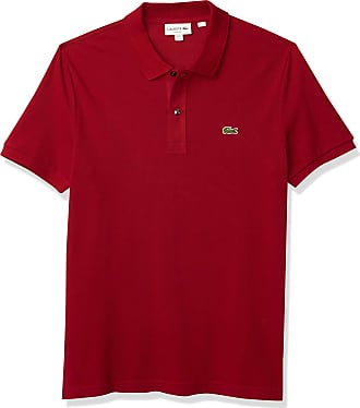 red and black lacoste shirt