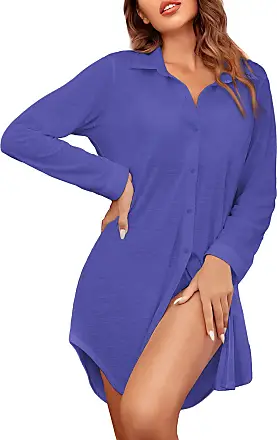 Sexy Sleep Shirts For Women Button Down Sleep Dress Swimsuit Cover