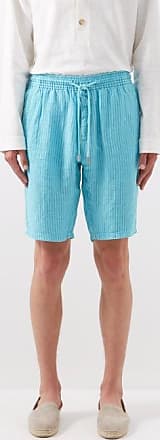 for Men Mens Clothing Shorts Bermuda shorts Vilebrequin Striped Linen Bermuda Shorts in Purple_blue Blue 