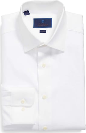 David Donahue Men's Trim-Fit Royal Oxford Dress Shirt