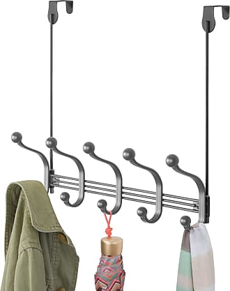 Bronze Scarves Purses Robes Hoodies mDesign Decorative Over Door 8 Hook Metal Storage Long Easy Reach Organizer Rack for Jackets Men Bath Towels Leashes Coats Hats Womens Clothing 