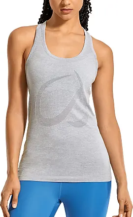 CRZ YOGA Seamless Tank Top for Women Racerback Sleeveless Workout Tops  Athletic Scoop Neck Running Yoga Shirts