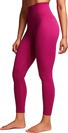  High Waisted Workout Leggings - 25 Inches Yoga Athletic Soft  Naked Feeling Pants For Women Figue Pink X-Small