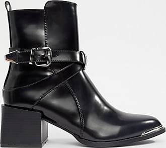 raid poppy black western detail ankle boots