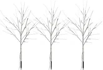Bonetti LED Lichterbaum in Birkenbaum-Optik warm-weißen LED Lichtern,  Timer, 10 Meter Zuleitung, Innen und Außen, weiß-schwarz (150 cm / 156 LEDs)  : : Beleuchtung