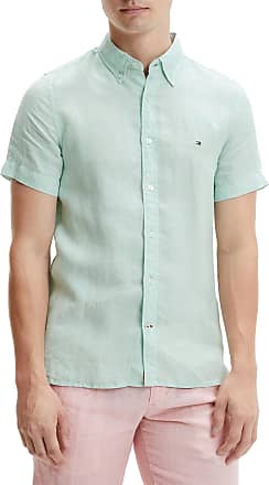 Tommy Hilfiger Short Sleeve Shirt turquoise business style Fashion Formal Shirts Short Sleeve Shirts 