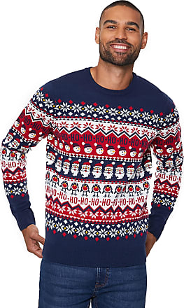 NOROZE Men's Christmas Jumper Novelty Fair Isle Sweater Chunky Knit Xmas Jumpers for Women Unisex Pullover