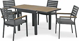 Tavolo da giardino allungabile in alluminio antracite 160/80x80 cm e  polywood