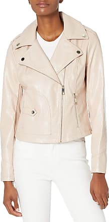 guess beige leather jacket