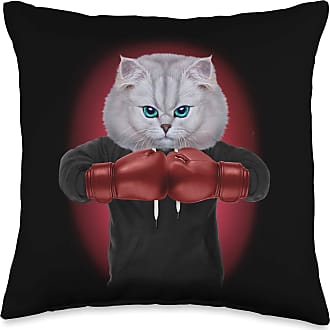 Multicolor Fox Republic Design Fluffy Black Cat Warrior with Epic Claw Throw Pillow 16x16 