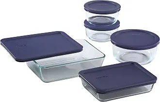 Pyrex Meal Prep Simply Store Glass Rectangular and Round Food Container Set  (18-Piece, BPA-free), Multicolor