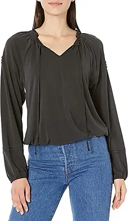 Lucky Brand Women's Sandwash Faux Wrap T-Shirt Blue Size X-Large