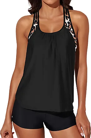  Women Tankini Top Only V Neck Bathing Suit Top