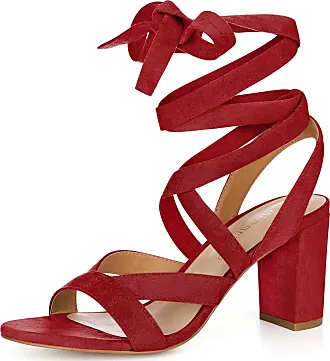 Strap up sale red heels