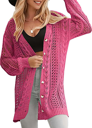 KANGMOON Womens Bohemia Open Front Cardigan Colorblock Long Sleeve Loose Knit Lightweight Sweaters Outerwear Coat 