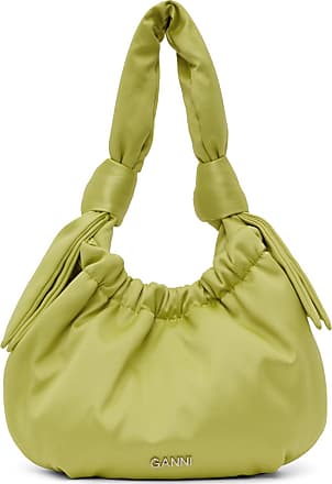 GANNI: The Knot bag in recycled nylon - Lime