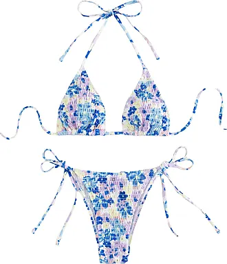 MakeMeChic Women's Maternity 2 Piece Bathing Suits Halter Cross Wrap  Tankini Top with Drawstring Boyshorts Swimsuit
