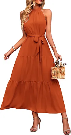 PRETTYGARDEN Women's Long Sun Dresses 2024 Sleeveless Halter Neck Flowy  Pleated Maxi Cocktail Dress : : Clothing, Shoes & Accessories