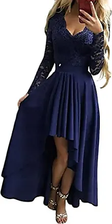 ORANDESIGNE Robe de Doiree Femme Longue Chic et Glamour Élégant Été Robe  Cocktail Mariage Cérémonie Fete Robe Mariage d'honneur Long Dress 01 Bleu  XS : : Mode