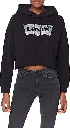 levis raw cut cb crop hoodie colorblock