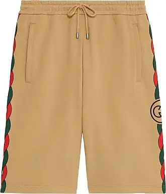 Gucci Gg Supreme Cotton Blend Shorts In Beige,multi