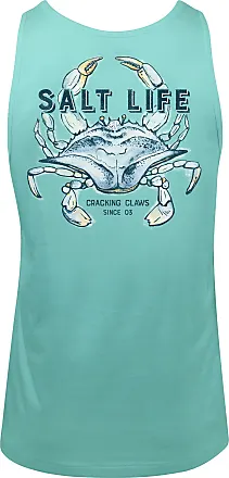 Salt Life Blue Brew Crab Long Sleeve Classic Fit Shirt, Aruba Blue