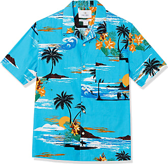 Brand 28 Palms Mens Standard-Fit 100% Cotton Tropical Hawaiian Shirt