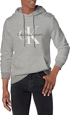 Grey for Men gym and workout clothes Hoodies Mens Clothing Activewear Calvin Klein Denim Micro Branding Hoodie Hooded Sweatshirt in Marble Grey 