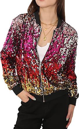 Anna-Kaci Sequin Bomber Zip-Up Jacket Coats, Jackets & Blazers