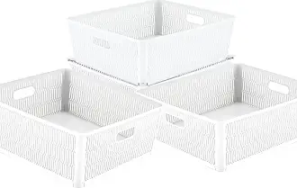 Simplify Large Vinto Plastic Storage Box with Lid in Ivory