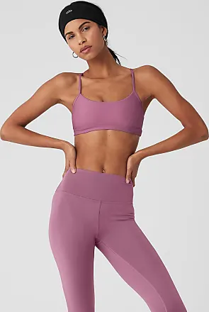 Icon Ribbed Henley Bra in Pink Mauve by Alo Yoga - International
