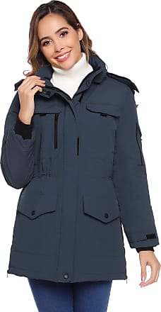 Abollria Womens Parkas Coats with Hood Warm Winter Lined Padded Long Coats Jacket Outwear