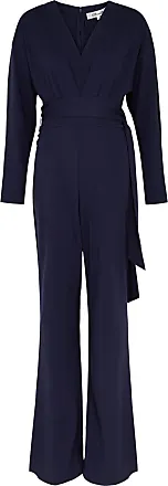 Marilou belted jersey jumpsuit in blue - Diane Von Furstenberg