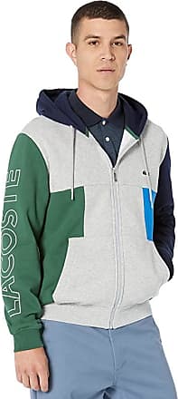 Lacoste Mens 2019 Hooded Brushed Fleece Hoodie Tennis Full Zip Sweater 