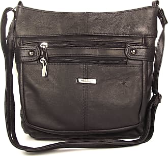 Lorenz Ladies Unisex Crinkled Nylon Black Small Cross Body Gadget Bag 24 x 4 x
