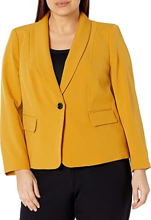 Kasper Womens Stretch Crepe 1 Button Jacket with Ruffle Sleeves