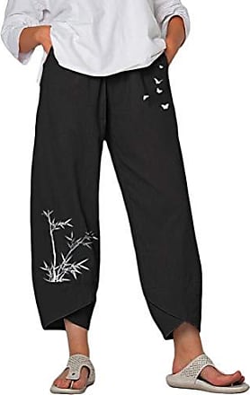 Mode Pantalons Pantalons en lin Flax Pantalon en lin noir style d\u00e9contract\u00e9 