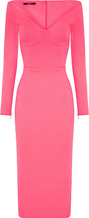 Alex Perry Womens Deryn Off-The-Shoulder Crepe Midi Dress - Pink - Moda Operandi