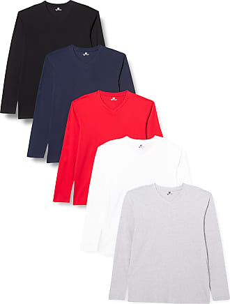 Lower East Men's Multipack of 5: Long-sleeved V-Neck Shirt Pack of 5 Folkstone Grey L